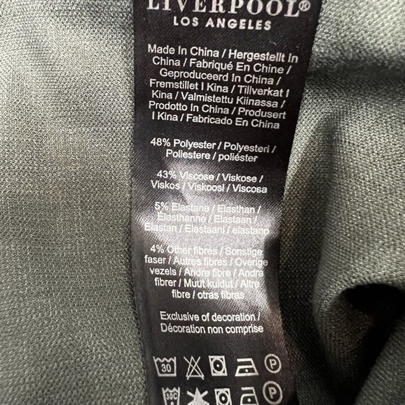 Liverpool Crop Pants Green Belted Slash Pockets Faux Back Pockets Womens 28/6 - Picture 5 of 14